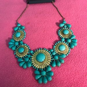 Faux Turquoise and Gold Necklace